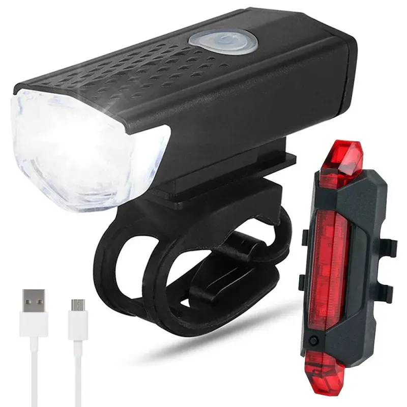Lampka rowerowa led zestaw oświetlenia tył i przód do roweru 5V/USB Lampka rowerowa led zestaw oświetlenia tył i przód do roweru 5V/USB