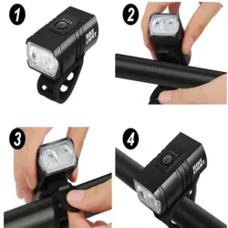 Lampka rowerowa led t6 zastaw oświetlenia przód i tył ładowane usb aku