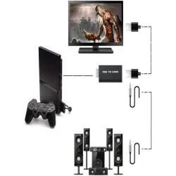 Adapter do konsoli ps2 konwerter przejściówka na hdmi z wyjściem audio