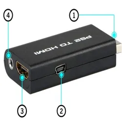 Adapter do konsoli ps2 konwerter przejściówka na hdmi z wyjściem audio