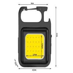 Lampka brelok cob magnes latarka ładowana z usb otwieracz do butelek