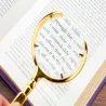 Lupa 6x do czytania ręczna szkło powiększające optyczne złota oprawa