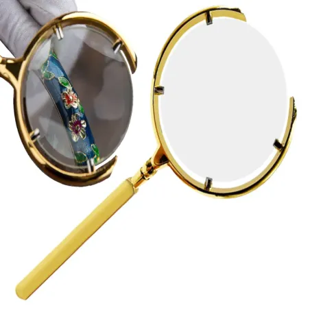 Lupa 6x do czytania ręczna szkło powiększające optyczne złota oprawa-5907451371879