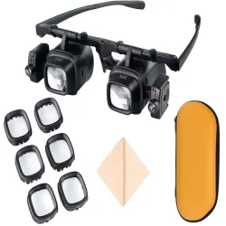 Lupa okulary 2x 6x 8x 12x 24x zegarmistrzowskie serwis podświetlane