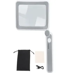 Lupa 4x do czytania szkło powiększające z podświetleniem ładowna USB