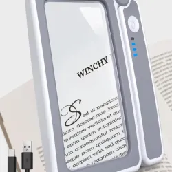 Lupa 4x do czytania szkło powiększające z podświetleniem ładowna USB