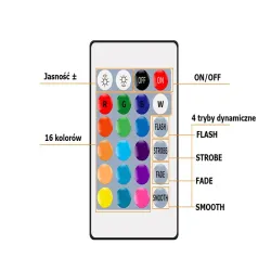 Taśma led 3528 rgb 4,5m wodoodporna pilot zestaw do oświetlenia