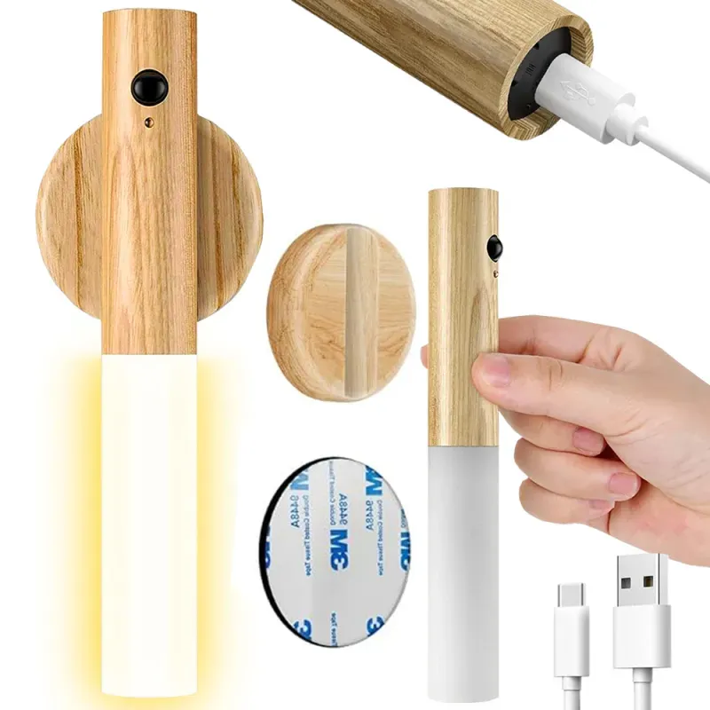 Lampka lampa led ciepła kinkiet z czujnikiem ruchu naścienny na magnes Lampka lampa led ciepła kinkiet z czujnikiem ruchu naścienny na magnes