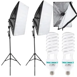 2x135w lampa światło soft box zestaw statyw domowe studio foto żarówka