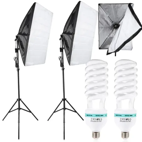 2x135w lampa światło soft box zestaw statyw domowe studio foto żarówka-5907451353301