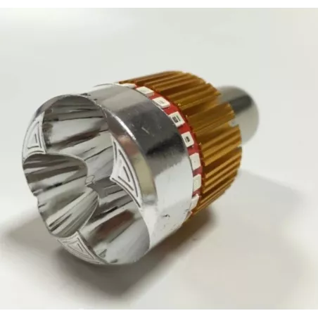 Żarówka motocyklowa 12V/9W BA20D LED 3LED, z kolorowym ringiem-