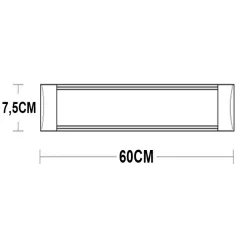 Lampa 60cm 18w biała zimna 6500k oprawa natynkowa świetlówka led