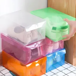 Pudełka 10szt na buty organizer na obuwie wielokolorowe przezroczyste
