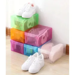 Pudełka 10szt na buty organizer na obuwie wielokolorowe przezroczyste