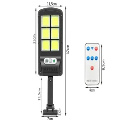 Lampa solarna 96 led cob z czujnikiem ruchu zmierzchu mała kompaktowa