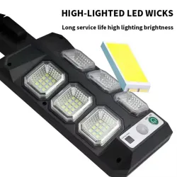 Latarnia solarna 10W/72LED, z pilotem, czujnikiem ruchu i zmierzchu