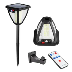 Lampa ogrodowa solarna wbijana lub kinkiet led 2 sposoby instalacji