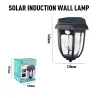 Lampa solarna kinkiet LED z ciepłą żarówką czujnikiem ruchu zmierzchu