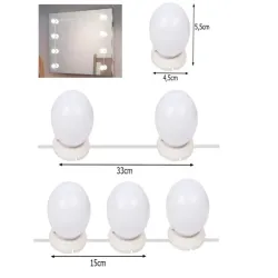 Lampki do lustra toaletki led zestaw 10 lamp do samodzielnego montarzu