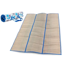 Mata 150x170cm plażowa słomiana z izolacją termiczną od podłoża