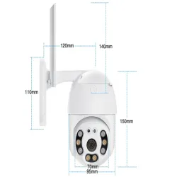 Kamera zewnętrzna obrotowa ip wifi full hd zoom podczerwień karta SD