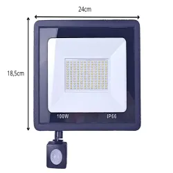 Halogen 100w 6000k naświetlacz reflektor czujnik ruchu zmierzchu ip66