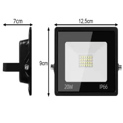 Naświetlacz halogen reflektor led 20w 6000k zewnętrzny wodoodporny ip66