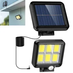 Lampa solarna 6cob z panelem słonecznym z czujnikiem ruchu i zmierzchu