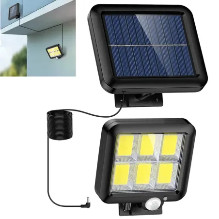 Lampa solarna 6cob z panelem słonecznym z czujnikiem ruchu i zmierzchu-5907451324936