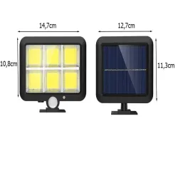 Lampa solarna 6cob z panelem słonecznym z czujnikiem ruchu i zmierzchu