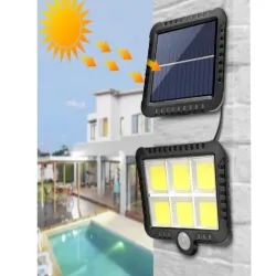 Lampa solarna 6cob z panelem słonecznym z czujnikiem ruchu i zmierzchu