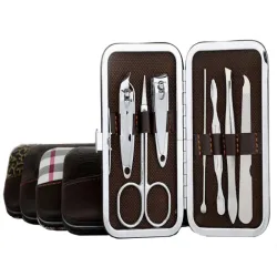 Zestaw do paznokci 7 elementów przybornik manicure pedicure etui cążki
