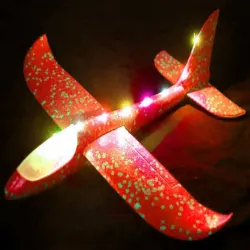 Samolot styropianowy styropianu 47cm świecący led szybowiec rzutka