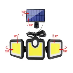 Lampa solarna z czujnikiem ruchu zmierzchu 171 led cob osobny panel