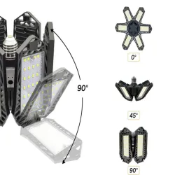 Lampa warsztatowa 80W sufitowa składana żarówka led mocna e27 135 led