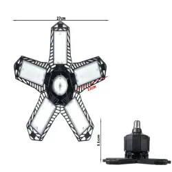 Lampa warsztatowa 80W sufitowa składana żarówka led mocna e27 135 led