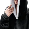 Ciepła bluza koc oversize xxl 2w1 gruba futrzak miękka z kapturem