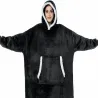 Ciepła bluza koc oversize xxl 2w1 gruba futrzak miękka z kapturem