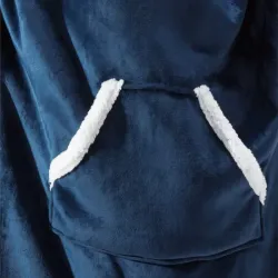 Ciepła bluza koc oversize xxl 2w1 gruba futrzak miękka z kapturem