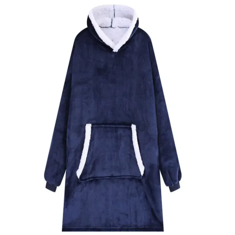 Ciepła bluza koc oversize xxl 2w1 gruba futrzak miękka z kapturem Ciepła bluza koc oversize xxl 2w1 gruba futrzak miękka z kapturem