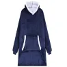 Ciepła bluza koc oversize xxl 2w1 gruba futrzak miękka z kapturem