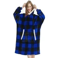 Bluza ciepła szlafrok koc oversize xxl 2w1 gruba futrzak z kapturem