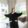 Ciepła bluza XXL z kapturem koc duża oversize miękka szlafrok długa-5907451366134