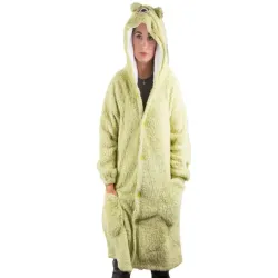 Ciepła bluza koc oversize xl gruba 2w1 futrzak z kapturem kocobluza