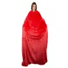Koc xxl 140x200cm czerwony z rękawami polar ciepła bluza szlafrok-5907451339107-64920