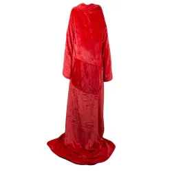 Koc xxl 140x200cm czerwony z rękawami polar ciepła bluza szlafrok-5907451339107-64921