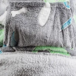 Ciepła bluza szary kocyk dla dziecka junior 2w1 świecąca w ciemności-5907451339060-64956