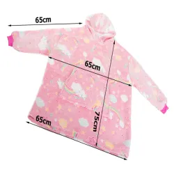 Ciepła bluza różowy kocyk dla dziecka junior 2w1 świecący w ciemności-5907451339053-64975