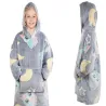 Ciepła szara bluza kocyk 2w1 świecący w ciemności dla dziecka junior-5907451339077-64989
