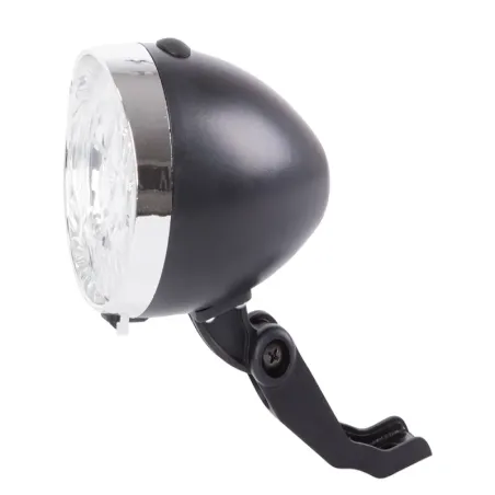 Oświetlenie rowerowe przednie lampka na rower 3 led baterie retro chrom-5907451358078